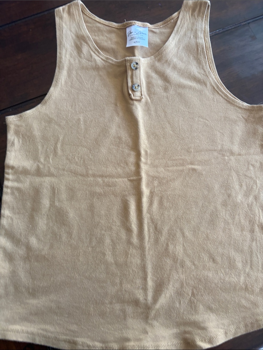 Ralph Lauren Kids Yellow Tank Top with Button Placket